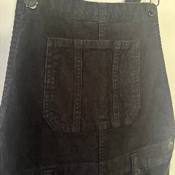 Lucky Brand Black Corduroy Overalls Ankle Crop XS - Picture 5 of 11